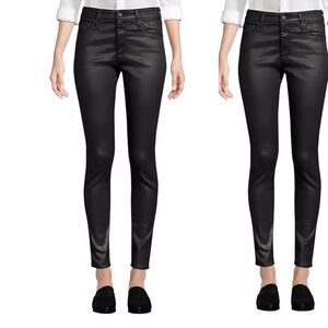 ❤️AG (Adriano Goldschmied )jeans Faux Leather Ankle-Length Skinny Pants Bl…